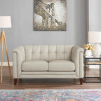 Ensemble canapé, causeuse et fauteuil en cuir pleine fleur Hydeline Arvo avec plumes, mousse à mémoire de forme et ressorts