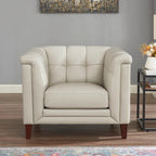 Ensemble canapé, causeuse et fauteuil en cuir pleine fleur Hydeline Arvo avec plumes, mousse à mémoire de forme et ressorts