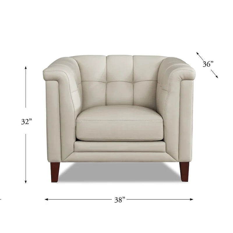 Ensemble canapé, causeuse et fauteuil en cuir pleine fleur Hydeline Arvo avec plumes, mousse à mémoire de forme et ressorts