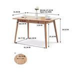 Table de salle à manger moderne, Tables de cuisine et de salle à manger, Finition imperméable, Table de cuisine anti-rayures en bois massif