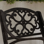 Ensemble de salle à manger d'extérieur 7 pièces en aluminium bronze Sanibel avec table à manger ovale de 72 et six fauteuils par Homestyles