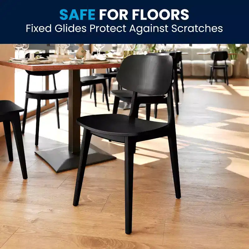 Flash Furniture Verona Lot de 2 chaises de salle à manger en bois massif de qualité commerciale avec dossiers ovales incurvés