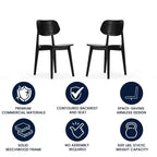 Flash Furniture Verona Lot de 2 chaises de salle à manger en bois massif de qualité commerciale avec dossiers ovales incurvés