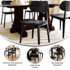 Flash Furniture Verona Lot de 2 chaises de salle à manger en bois massif de qualité commerciale avec dossiers ovales incurvés