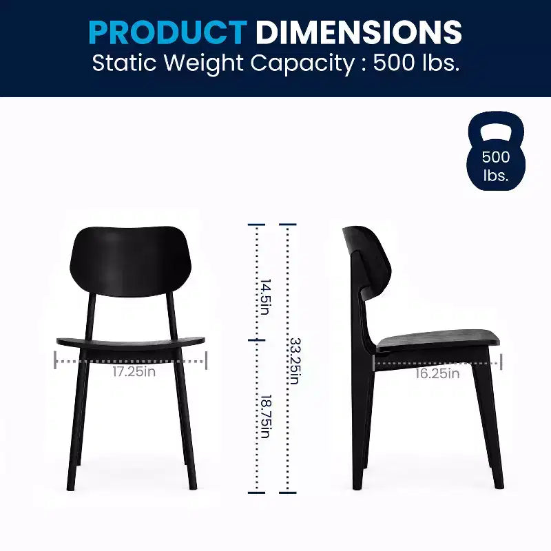 Flash Furniture Verona Lot de 2 chaises de salle à manger en bois massif de qualité commerciale avec dossiers ovales incurvés