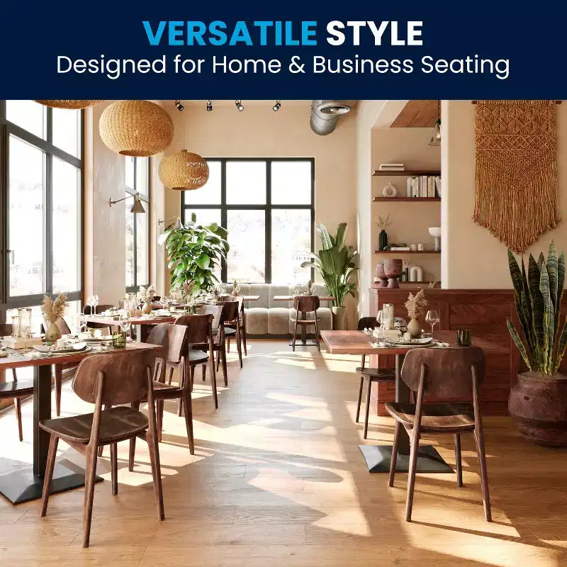 Flash Furniture Verona Lot de 2 chaises de salle à manger en bois massif de qualité commerciale avec dossiers ovales incurvés