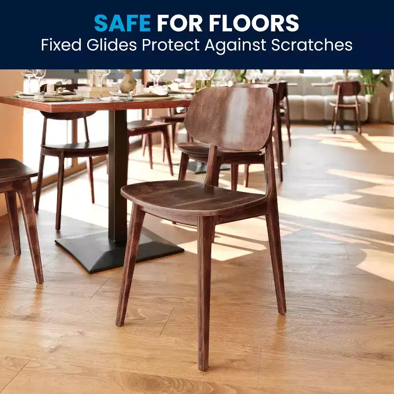 Flash Furniture Verona Lot de 2 chaises de salle à manger en bois massif de qualité commerciale avec dossiers ovales incurvés