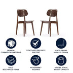Flash Furniture Verona Lot de 2 chaises de salle à manger en bois massif de qualité commerciale avec dossiers ovales incurvés