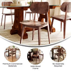 Flash Furniture Verona Lot de 2 chaises de salle à manger en bois massif de qualité commerciale avec dossiers ovales incurvés