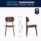 Flash Furniture Verona Lot de 2 chaises de salle à manger en bois massif de qualité commerciale avec dossiers ovales incurvés