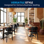 Flash Furniture Verona Lot de 2 chaises de salle à manger en bois massif de qualité commerciale avec dossiers ovales incurvés