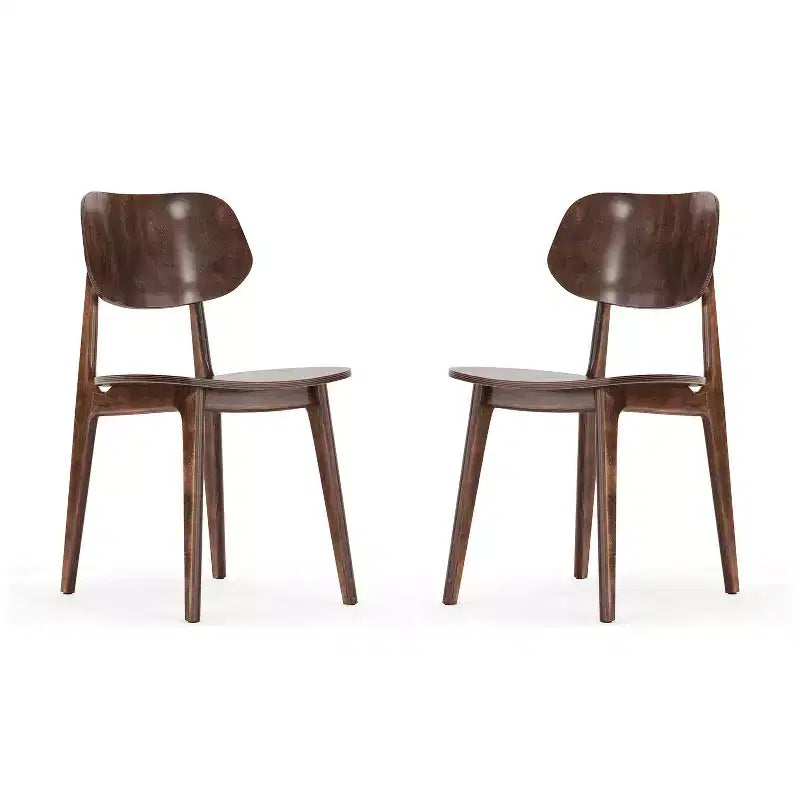 Flash Furniture Verona Lot de 2 chaises de salle à manger en bois massif de qualité commerciale avec dossiers ovales incurvés