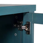 Flash Furniture Dion Buffet Moderne pour Cuisine et Salle à Manger, en Bois Usiné avec 2 Portes en Verre Trempé, 2 Tiroirs, Étagère Ouverte