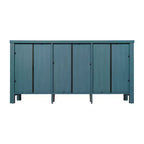 Flash Furniture Dion Buffet Moderne pour Cuisine et Salle à Manger, en Bois Usiné avec 2 Portes en Verre Trempé, 2 Tiroirs, Étagère Ouverte