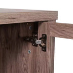 Flash Furniture Dion Buffet Moderne pour Cuisine et Salle à Manger, en Bois Usiné avec 2 Portes en Verre Trempé, 2 Tiroirs, Étagère Ouverte