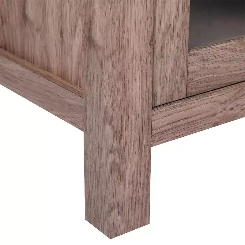 Flash Furniture Dion Buffet Moderne pour Cuisine et Salle à Manger, en Bois Usiné avec 2 Portes en Verre Trempé, 2 Tiroirs, Étagère Ouverte