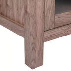 Flash Furniture Dion Buffet Moderne pour Cuisine et Salle à Manger, en Bois Usiné avec 2 Portes en Verre Trempé, 2 Tiroirs, Étagère Ouverte