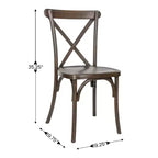 Flash Furniture HERCULES Chaise à dossier croisé en résine imitation bois, pour l'intérieur et l'extérieur, lot de 2