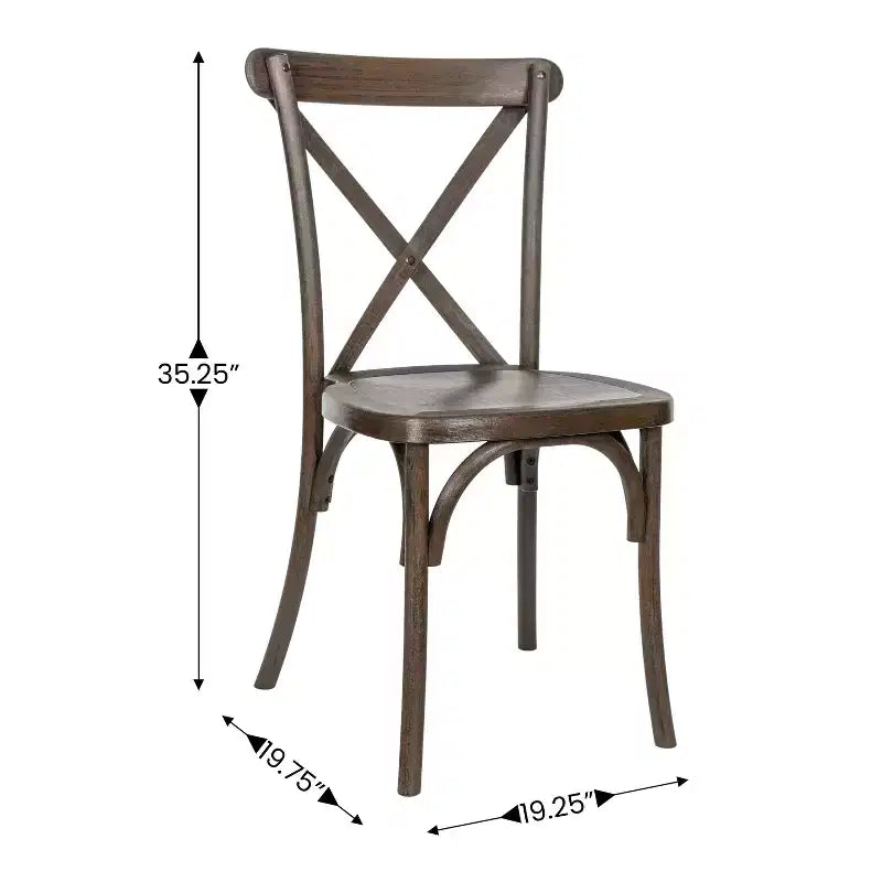 Flash Furniture HERCULES Chaise à dossier croisé en résine imitation bois, pour l'intérieur et l'extérieur, lot de 2