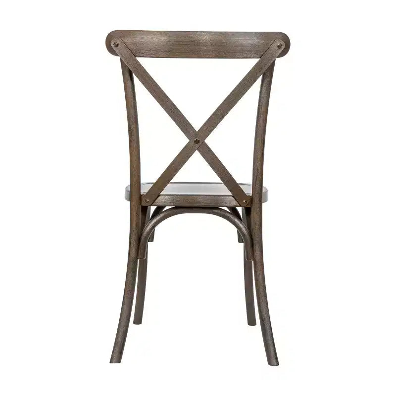 Flash Furniture HERCULES Chaise à dossier croisé en résine imitation bois, pour l'intérieur et l'extérieur, lot de 2