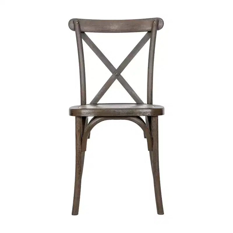 Flash Furniture HERCULES Chaise à dossier croisé en résine imitation bois, pour l'intérieur et l'extérieur, lot de 2