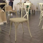 Flash Furniture HERCULES Chaise à dossier croisé en résine imitation bois, pour l'intérieur et l'extérieur, lot de 2