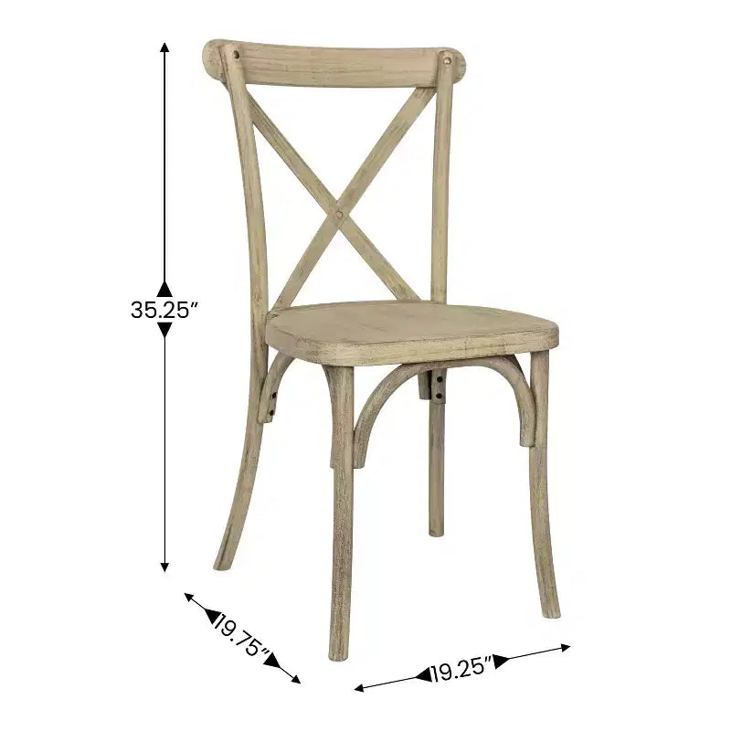 Flash Furniture HERCULES Chaise à dossier croisé en résine imitation bois, pour l'intérieur et l'extérieur, lot de 2