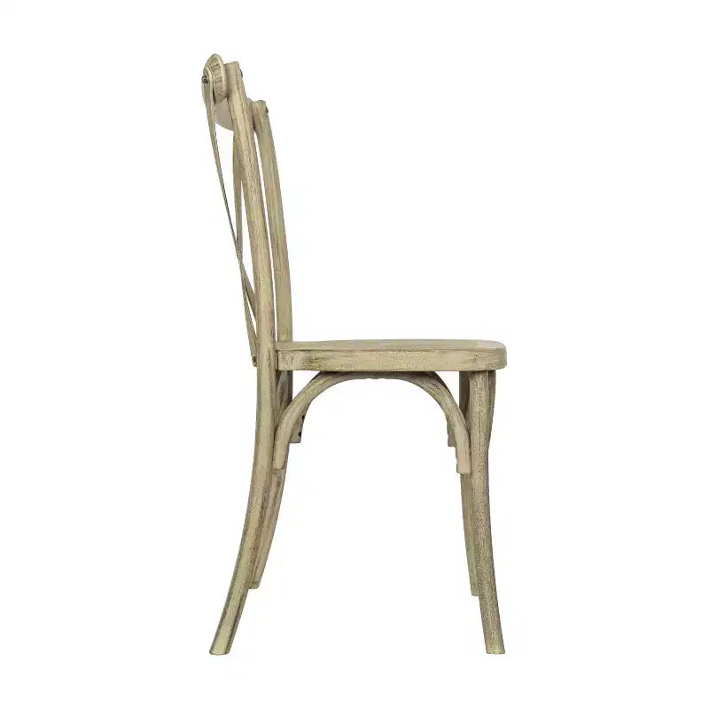 Flash Furniture HERCULES Chaise à dossier croisé en résine imitation bois, pour l'intérieur et l'extérieur, lot de 2