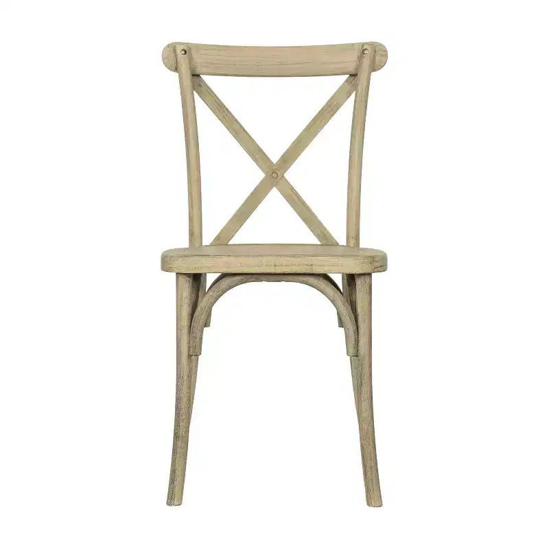 Flash Furniture HERCULES Chaise à dossier croisé en résine imitation bois, pour l'intérieur et l'extérieur, lot de 2