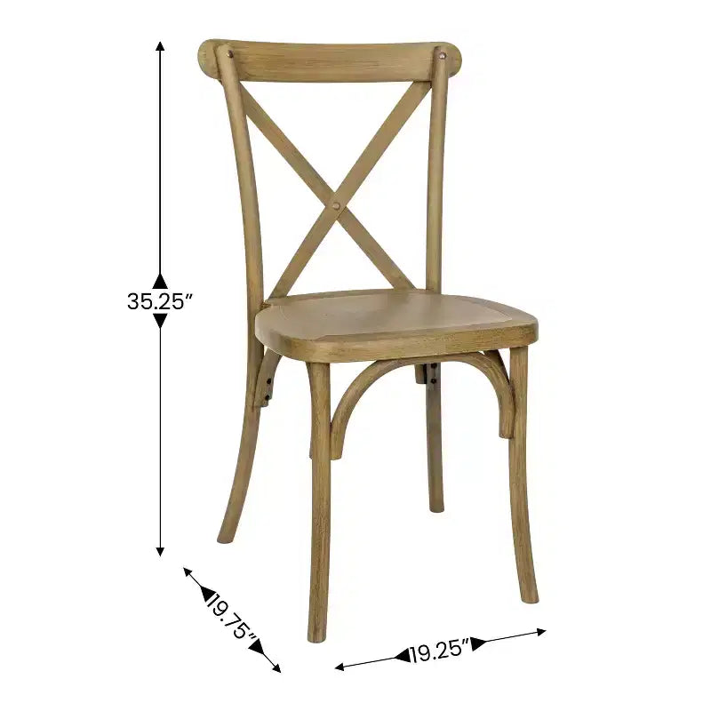 Flash Furniture HERCULES Chaise à dossier croisé en résine imitation bois, pour l'intérieur et l'extérieur, lot de 2