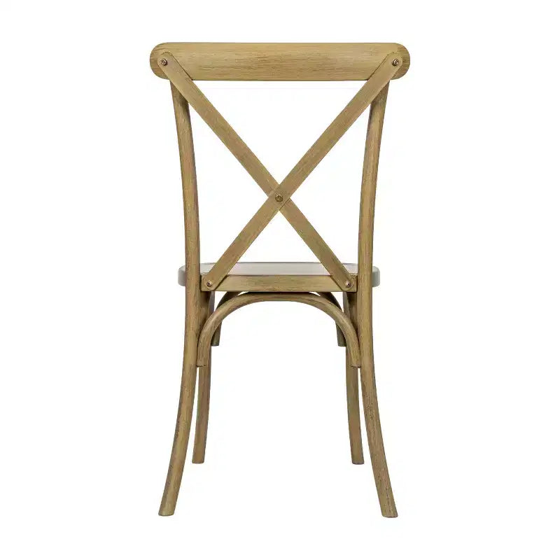 Flash Furniture HERCULES Chaise à dossier croisé en résine imitation bois, pour l'intérieur et l'extérieur, lot de 2