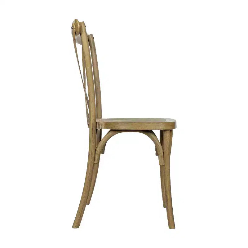Flash Furniture HERCULES Chaise à dossier croisé en résine imitation bois, pour l'intérieur et l'extérieur, lot de 2