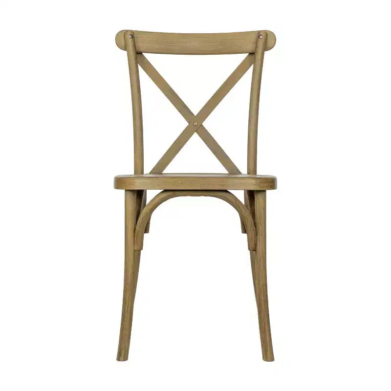 Flash Furniture HERCULES Chaise à dossier croisé en résine imitation bois, pour l'intérieur et l'extérieur, lot de 2
