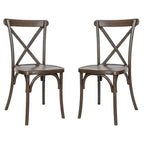 Flash Furniture HERCULES Chaise à dossier croisé en résine imitation bois, pour l'intérieur et l'extérieur, lot de 2