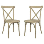 Flash Furniture HERCULES Chaise à dossier croisé en résine imitation bois, pour l'intérieur et l'extérieur, lot de 2