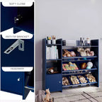 Organisateur de rangement de jouets Sturdis pour enfants avec étagère à livres et 8 bacs de rangement