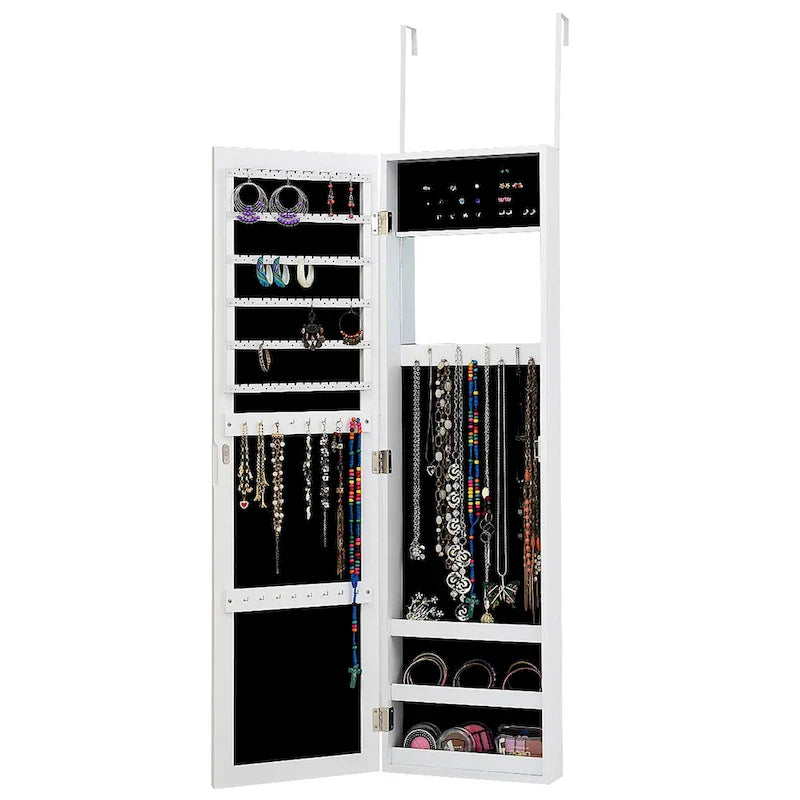 Organisateur de bijoux mural avec miroir