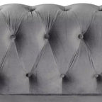 Canapé 3 places Chesterfield avec accoudoirs roulés de 82 po et coussins amovibles Gris – Morden Fort