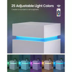 Table de chevet VASAGLE avec lumières LED, couleurs de lumière réglables, table de chevet, table d'appoint avec 3 tiroirs, 35 x 40 x 55 cm