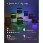 Table de chevet VASAGLE avec lumières LED, couleurs de lumière réglables, table de chevet, table d'appoint avec 3 tiroirs, 35 x 40 x 55 cm