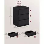 VASAGLE Table de chevet avec station de recharge, Table d'appoint avec 3 tiroirs, 2 prises secteur, 2 ports USB, Façades de tiroirs biseautées