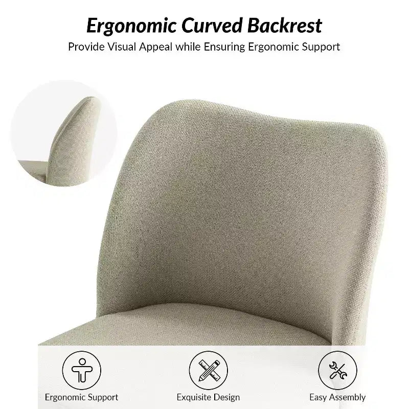 Chaise de salle à manger Elisa en tissu, style Mid-century moderne, lot de 2 | ART OF LIVING DESIGNS