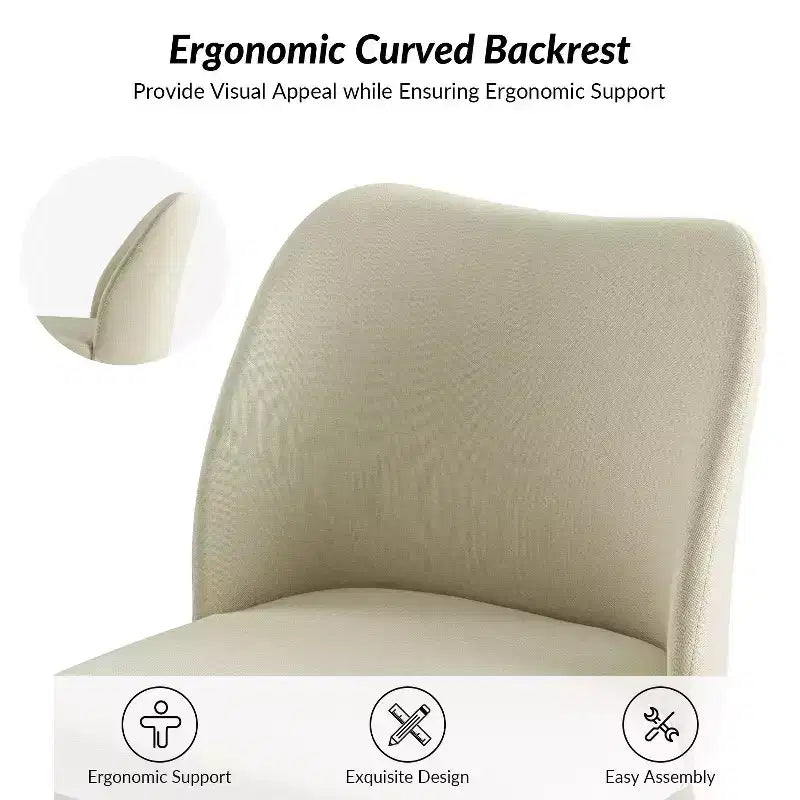 Chaise de salle à manger Elisa en tissu, style Mid-century moderne, lot de 2 | ART OF LIVING DESIGNS