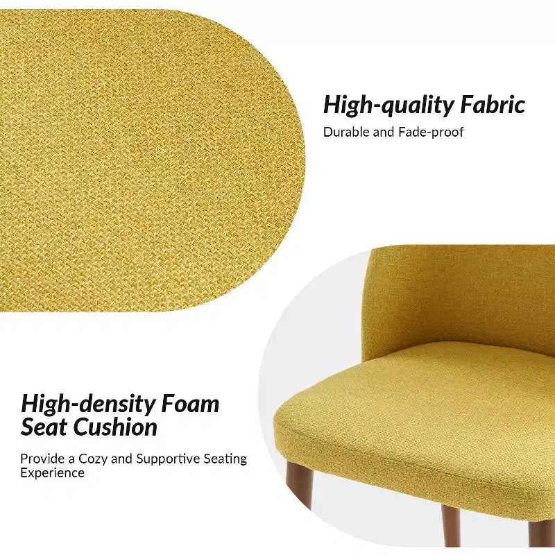 Chaise de salle à manger Elisa en tissu, style Mid-century moderne, lot de 2 | ART OF LIVING DESIGNS