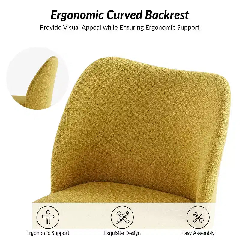 Chaise de salle à manger Elisa en tissu, style Mid-century moderne, lot de 2 | ART OF LIVING DESIGNS
