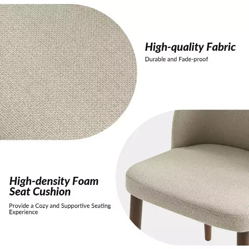 Chaise de salle à manger Elisa en tissu, style Mid-century moderne, lot de 2 | ART OF LIVING DESIGNS