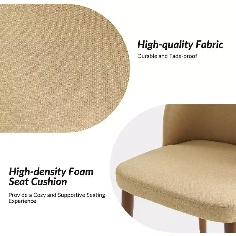 Chaise de salle à manger Elisa en tissu, style Mid-century moderne, lot de 2 | ART OF LIVING DESIGNS