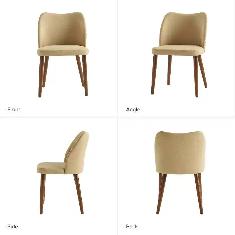 Chaise de salle à manger Elisa en tissu, style Mid-century moderne, lot de 2 | ART OF LIVING DESIGNS