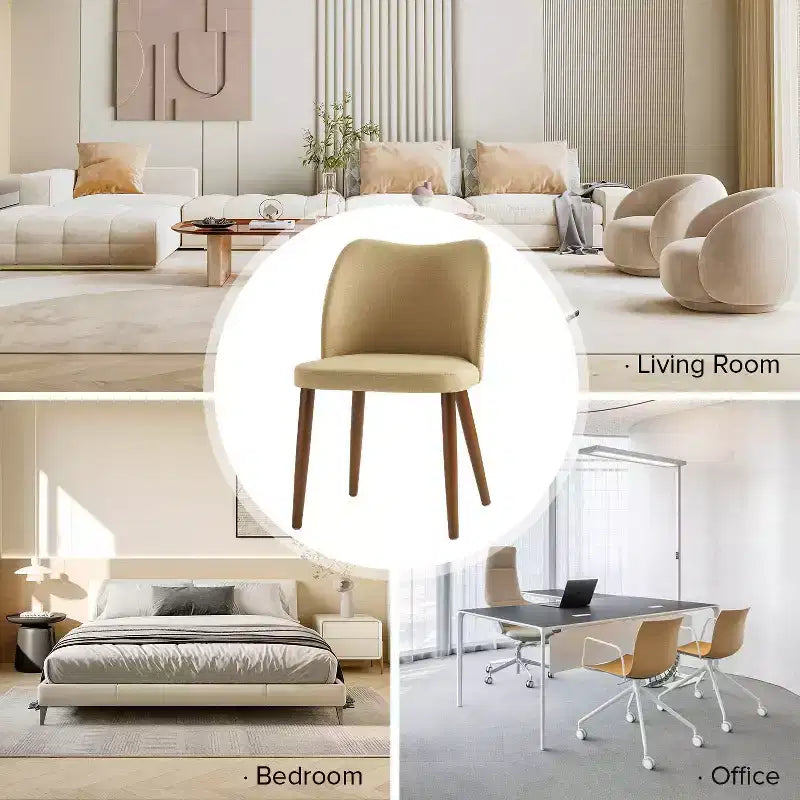 Chaise de salle à manger Elisa en tissu, style Mid-century moderne, lot de 2 | ART OF LIVING DESIGNS