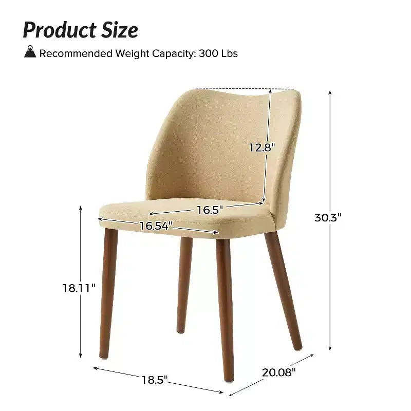 Chaise de salle à manger Elisa en tissu, style Mid-century moderne, lot de 2 | ART OF LIVING DESIGNS